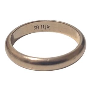 14k Yellow Gold Wedding Band Domed Ring Size 6 Ralfe Rings Antique 1922-1934